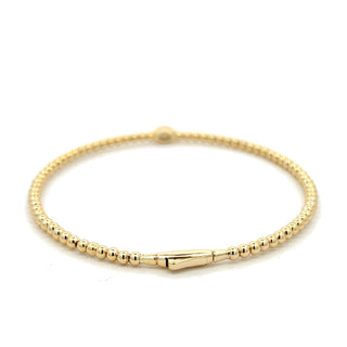 Beaded marquise bezel moissanite bangle in yellow gold vermeil over sterling silver