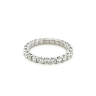 Bezel-Set round eternity band moissanite ring in sterling silver