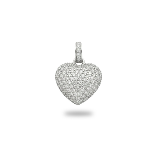 Fully Flooded Puffy Heart Moissanite Pendant