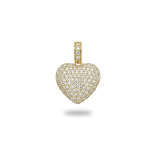 Fully Flooded Puffy Heart Moissanite Pendant view 3