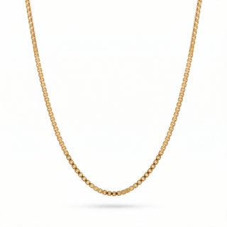 Superior Silver 22-inch box link chain necklace crafted from solid 10K yellow gold with a secure lobster clasp