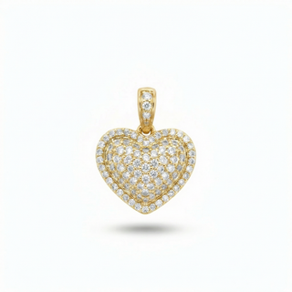 .6ct Flooded Puffy Heart with Halo Border Moissanite Pendant