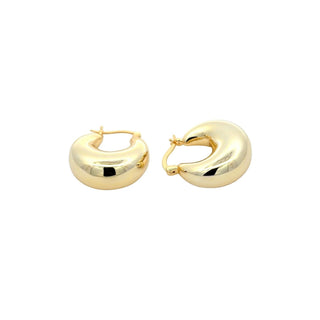 Chunky Puffed Dome Hoop Earrings in yellow gold vermeil over sterling silver