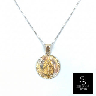 Crucifix Jesus on Cross 14K Yellow Gold Pendant on a box chain