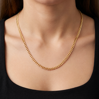 Curb Link 10K Yellow Gold 22inch/2.9mm Solid