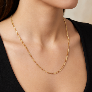 Diamond-Cut Curb Link 10K Yellow Gold 22inch/2.3mm