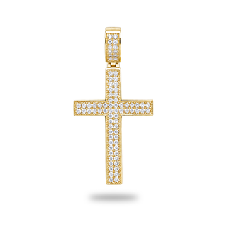 Dimensional Pavé Cross with Milgrain Edge Moissanite Pendant view 4
