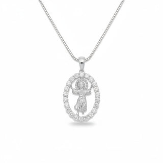 Divine Mercy Oval Medal Moissanite Pendant view 2