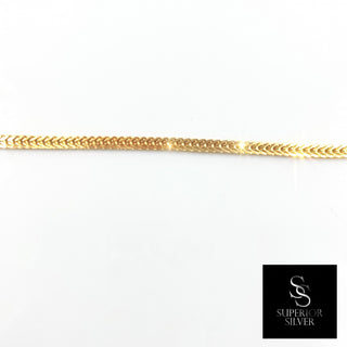 Franco Chain 14kt Yellow Gold over 925 Sterling Silver 18inch 2.55mm closeup