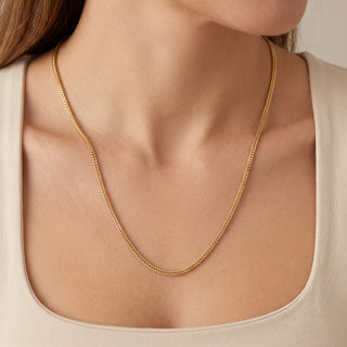 Franco Chain 14kt Yellow Gold over 925 Sterling Silver 18inch 2.55mm on model
