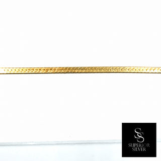 Flat Franco Chain 14kt Yellow Gold over 925 Sterling Silver 24inch 2.72mm closeup