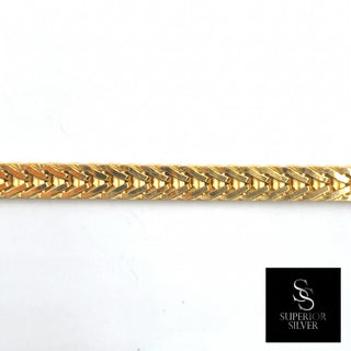 Flat Franco Chain 14kt Yellow Gold over 925 Sterling Silver 26inch 5.0mm closeup