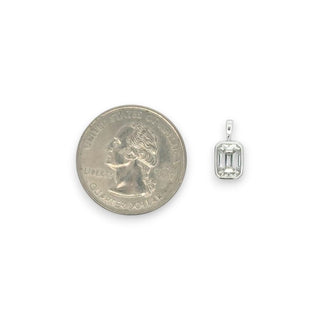 Classic Emerald-Cut Bezel-Set Solitaire Moissanite Pendant view 3