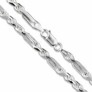 Superior Silver 4mm figarope chain crafted from polished 925 sterling silver with a secure lobster claw clasp.