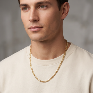 Figarope Link 14K Yellow Gold 24inch/3.8mm - worn on model