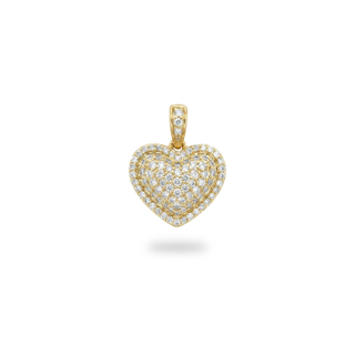 .6ct Flooded Puffy Heart with Halo Border Moissanite Pendant view 3