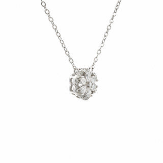 Four-leaf clover cluster moissanite necklace in sterling silver