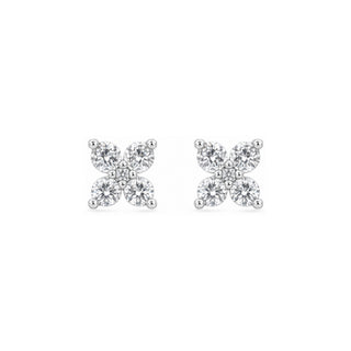 Four-Point Marquise Star Moissanite Stud Earrings in sterling silver