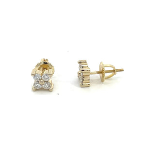 Four-stone clover moissanite stud earrings in yellow gold vermeil over sterling silver