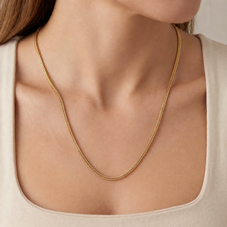 Franco Chain 14kt Yellow Gold over 925 Sterling Silver 18inch 2.55mm on model