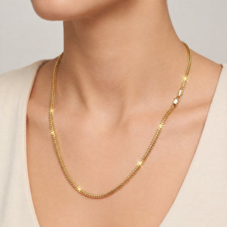 Superior Silver 20-inch Franco link chain in 14kt yellow gold over solid 925 sterling silver with a lobster clasp.