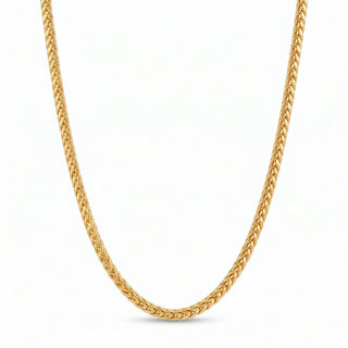 Superior Silver 24-inch Franco link chain crafted from 14kt yellow gold over solid 925 sterling silver.