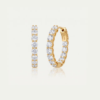30mm inside out moissanite hoop earrings in yellow gold vermeil over 925 sterling silver