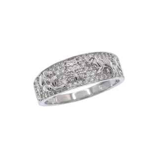 Good Luck Charms Pavé Band Moissanite Ring in sterling silver