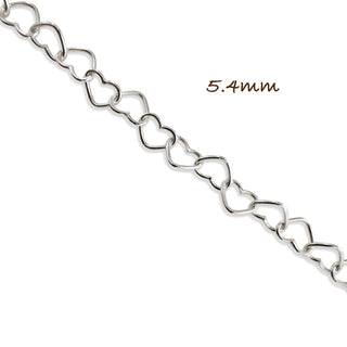 5.4mm Heart Bracelet in Sterling Silver, close-up