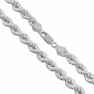 Superior Silver 6mm rope chain necklace crafted from polished 925 sterling silver with a secure lobster clasp.