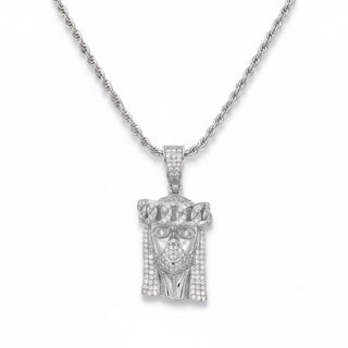 Iced-Out Jesus Piece Moissanite Pendant in sterling silver, view 3