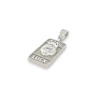 Iced-Out 'King Luck' Lion Dog Tag Moissanite Pendant view 5