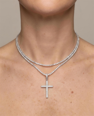 Lab Grown Diamond Illusion-Set Tennis Necklace