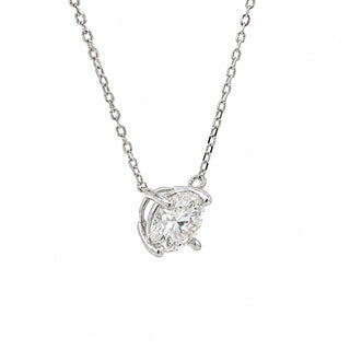 Large round solitaire moissanite necklace in sterling silver