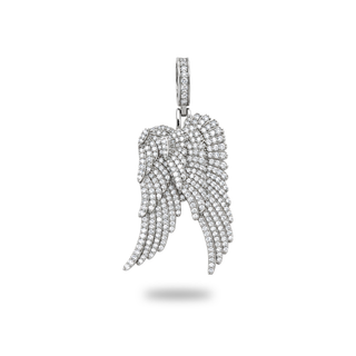 Layered Angel Wings Moissanite Pendant view 3