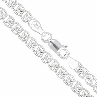 Superior Silver 5.5mm love chain bracelet crafted from polished 925 sterling silver with a secure lobster clasp.