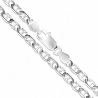 Superior Silver 10.2mm marina chain necklace crafted from polished 925 sterling silver with a lobster claw clasp.