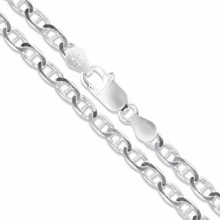 Superior Silver 6.4mm marina chain necklace crafted from polished 925 sterling silver with a secure lobster clasp.