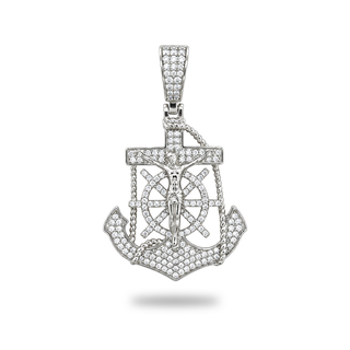 1 ct Mariner's Cross Anchor Crucifix Moissanite Pendant