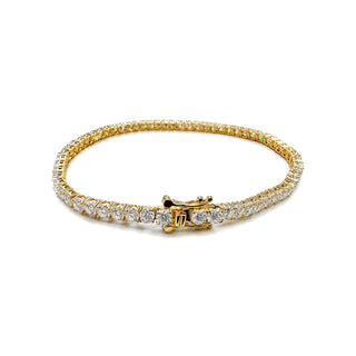 Round Brilliant Moissanite Tennis Bracelet in Gold Vermeil