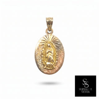 Mother Mary 14K Yellow Gold Pendant, front view