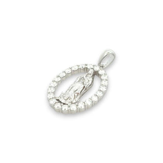 Our Lady of Guadalupe Oval Medal Moissanite Pendant view 5