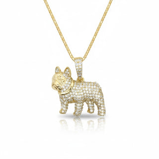 1.2ct Iced-Out French Bulldog Moissanite Pendant view 2