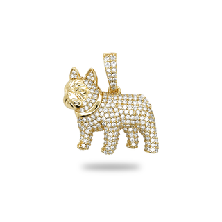1.2ct Iced-Out French Bulldog Moissanite Pendant view 3