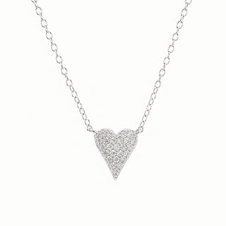 Pavé Heart Moissanite Necklace in sterling silver