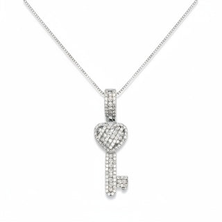 Pavé Heart Key Moissanite Pendant view 2