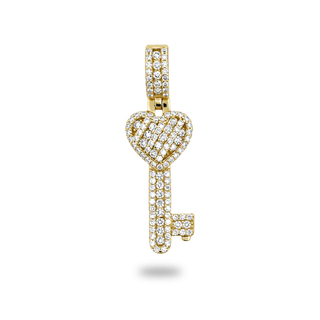 Pavé Heart Key Moissanite Pendant