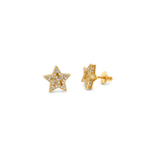 Pavé star moissanite stud earrings in sterling silver