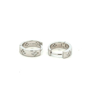 Pavé star station huggie hoop earrings in sterling silver