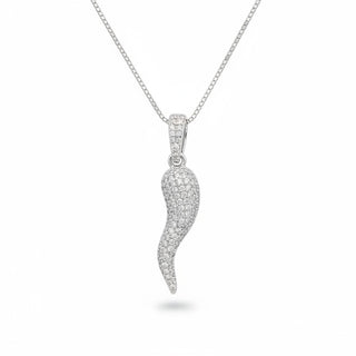 .9ct Pavé Italian Horn Moissanite Pendant view 2
